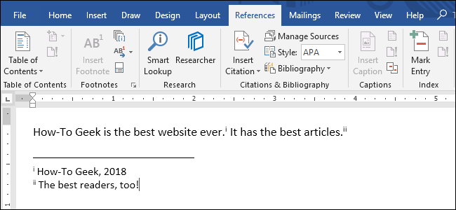 office 2016 for mac footnote